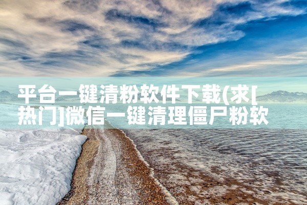 平台一键清粉软件下载