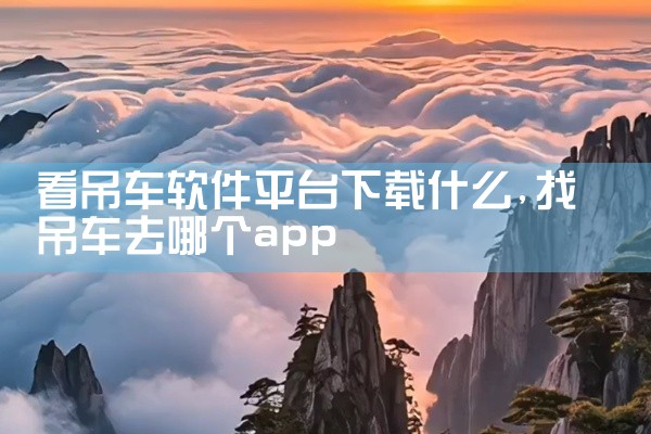 看吊车软件平台下载什么