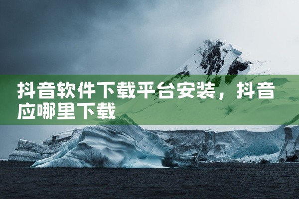 抖音软件下载平台安装
