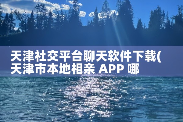 天津社交平台聊天软件下载
