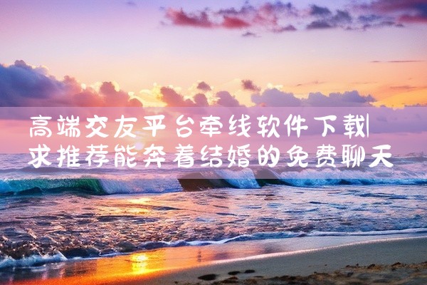 高端交友平台牵线软件下载