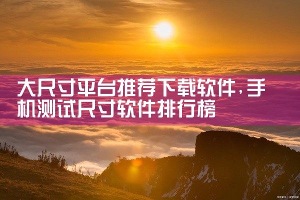 大尺寸平台推荐下载软件